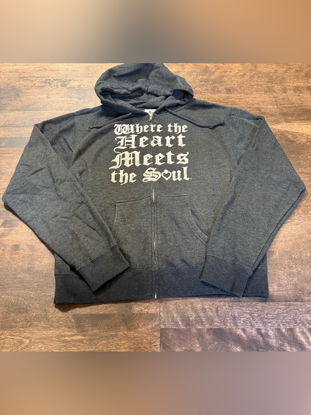 House of Blues Where the Heart Meets the Soul Charcoal Zip Hoodie